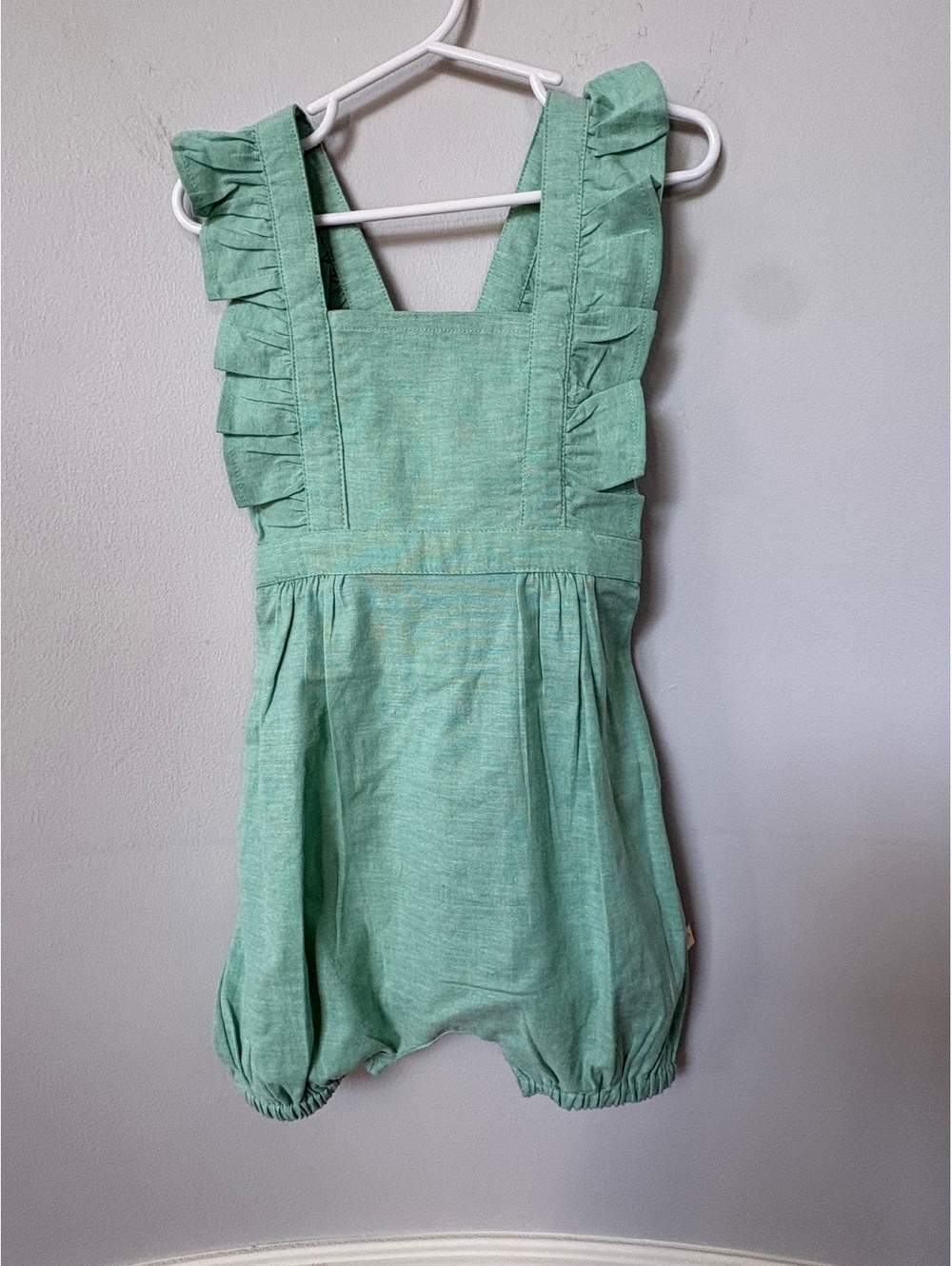 Hallmark Babies Green Cotton Blend Baby Romper Overalls 12-18 Months